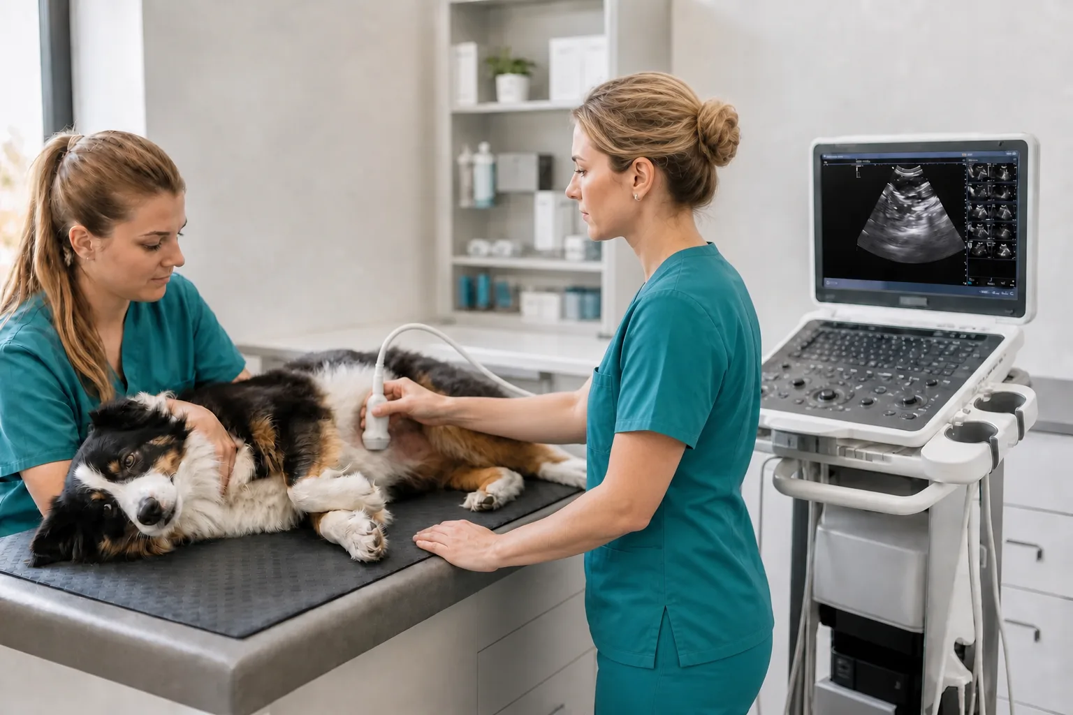 Conteúdo sobre anestesia veterinária e ultrassom em clínica veterinária